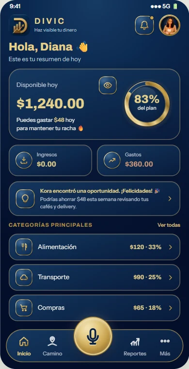 Pantalla de Inicio de DIVIC